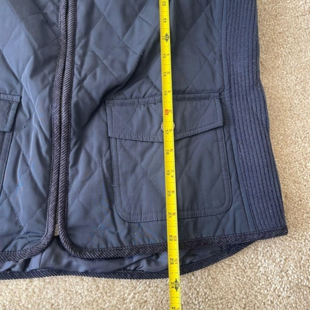 Talbots Womens Quilted Vest Navy Blue Corduroy‎ Collar Pockets Size L - Picture 5 of 7